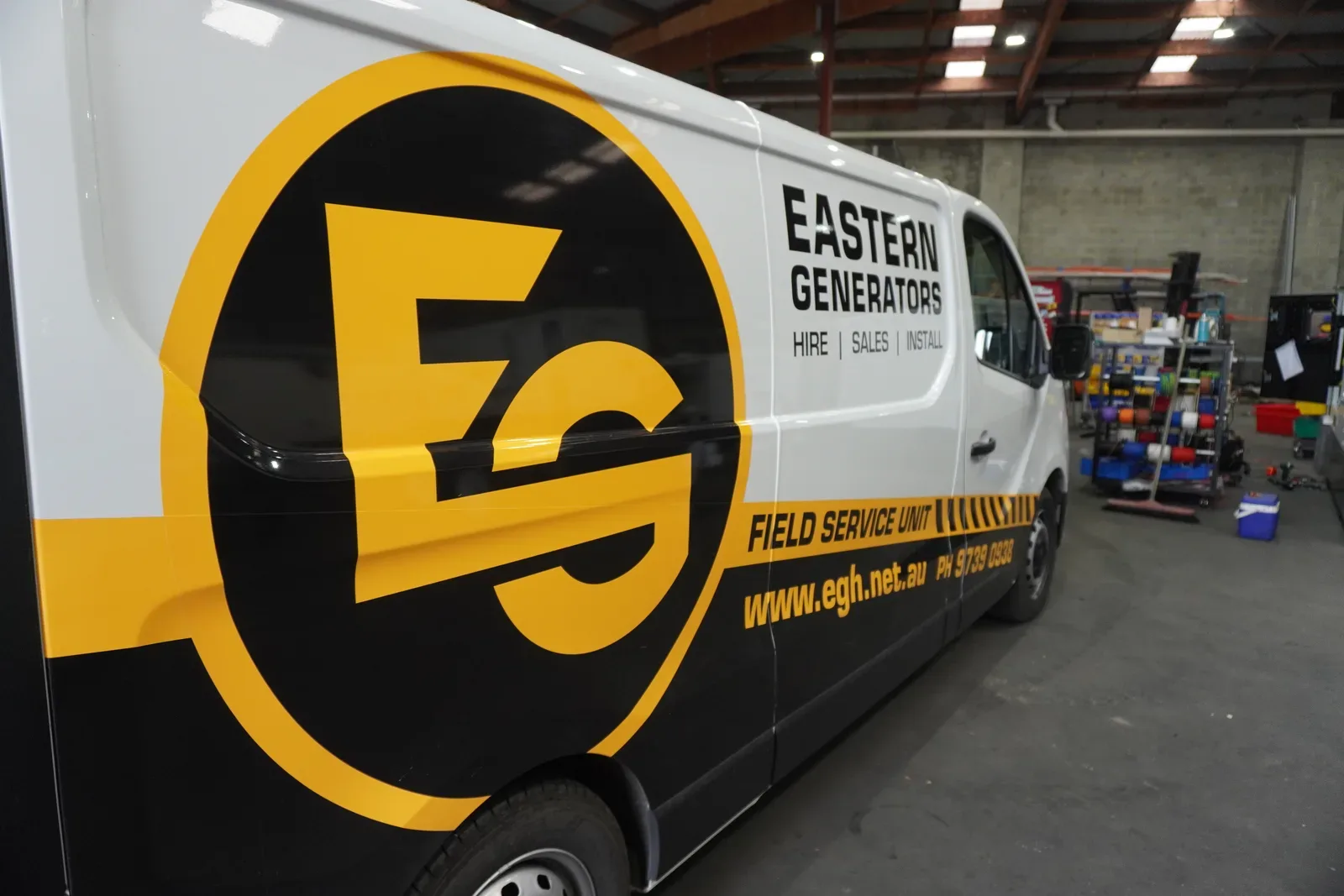 Eastern Generators Hire branded service van